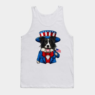 Fourth of July Border Collie Tank Top